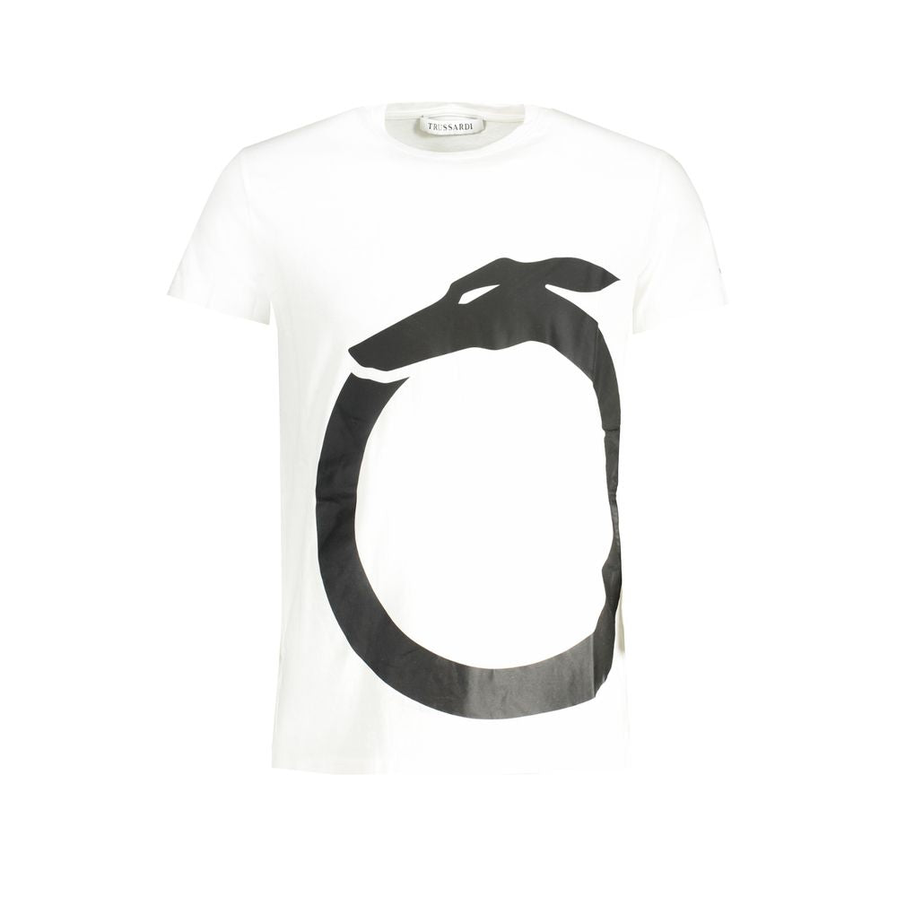 Trussardi White Cotton Men's T-Shirt - Luxe Marca