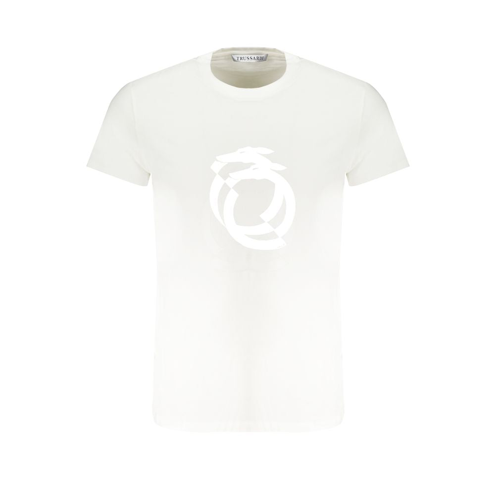 Trussardi White Cotton Men's T-Shirt - Luxe Marca