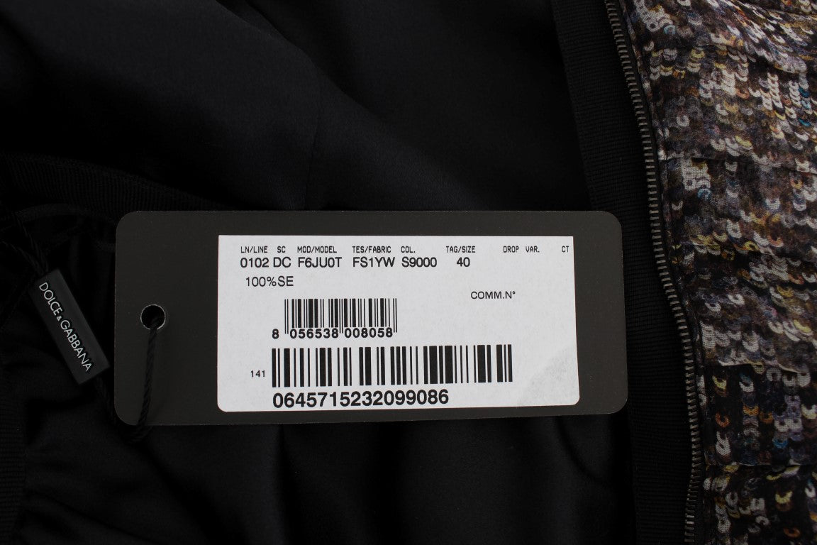 فستان دولتشي آند غابانا الحريري الداكن ذو الطول الكامل