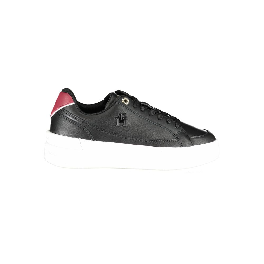 Tommy Hilfiger Black Leather Women Sneaker - Luxe Marca