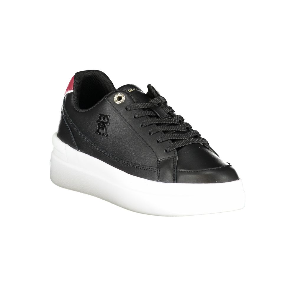 Tommy Hilfiger Black Leather Women Sneaker - Luxe Marca
