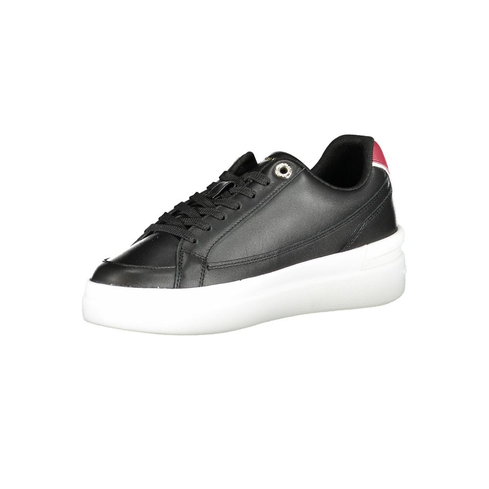 Tommy Hilfiger Black Leather Women Sneaker - Luxe Marca