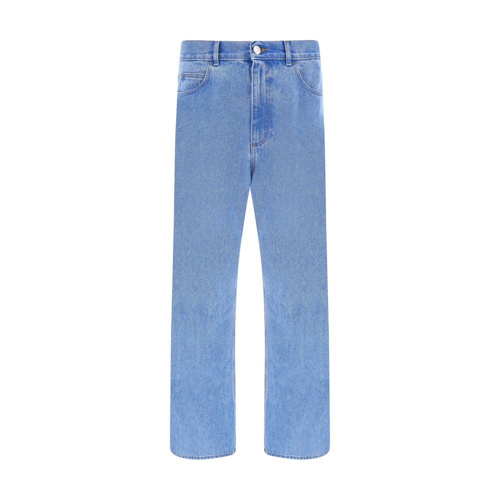 Marni Blue Cotton Straight-Leg Jeans
