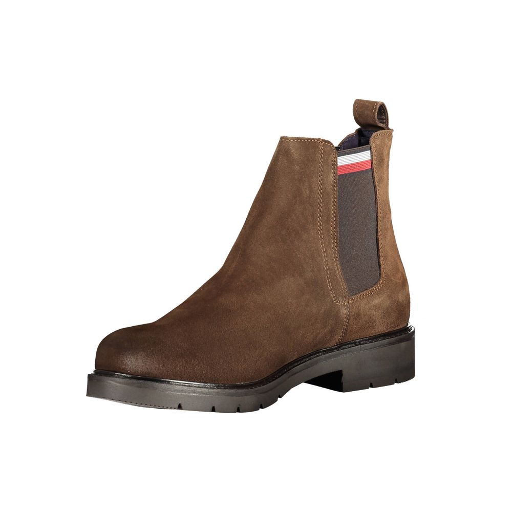 Tommy Hilfiger Brown Leather Men Boot