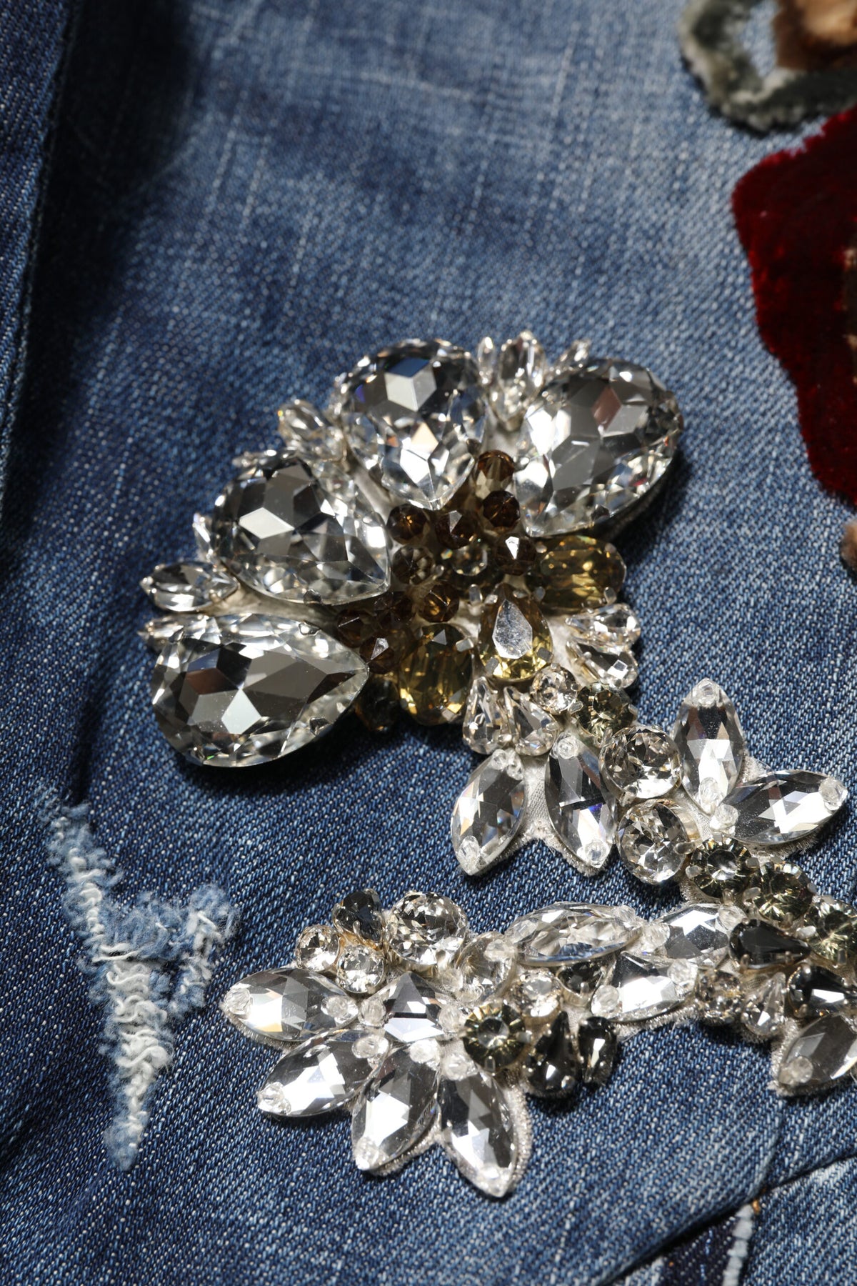 Dolce & Gabbana Blue Cotton Rhinestone Embellish Denim Jeans