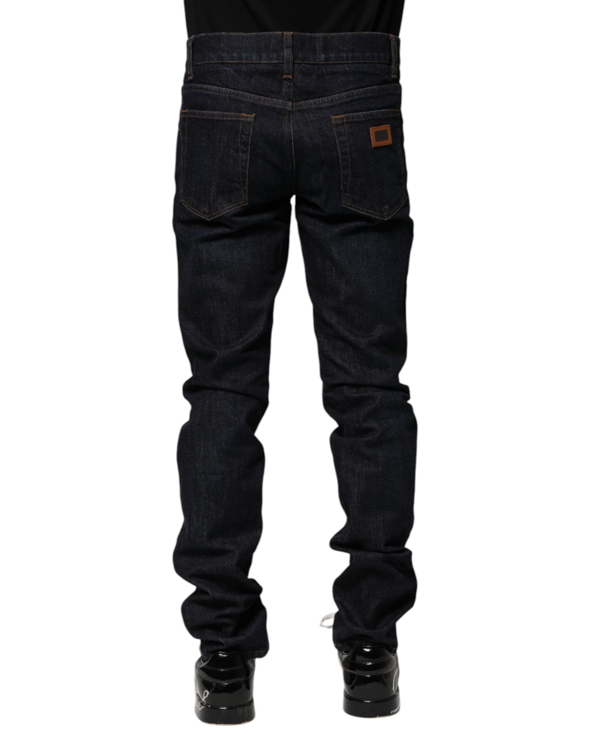 Dolce & Gabbana Black Cotton Skinny Denim Men Jeans - Luxe Marca