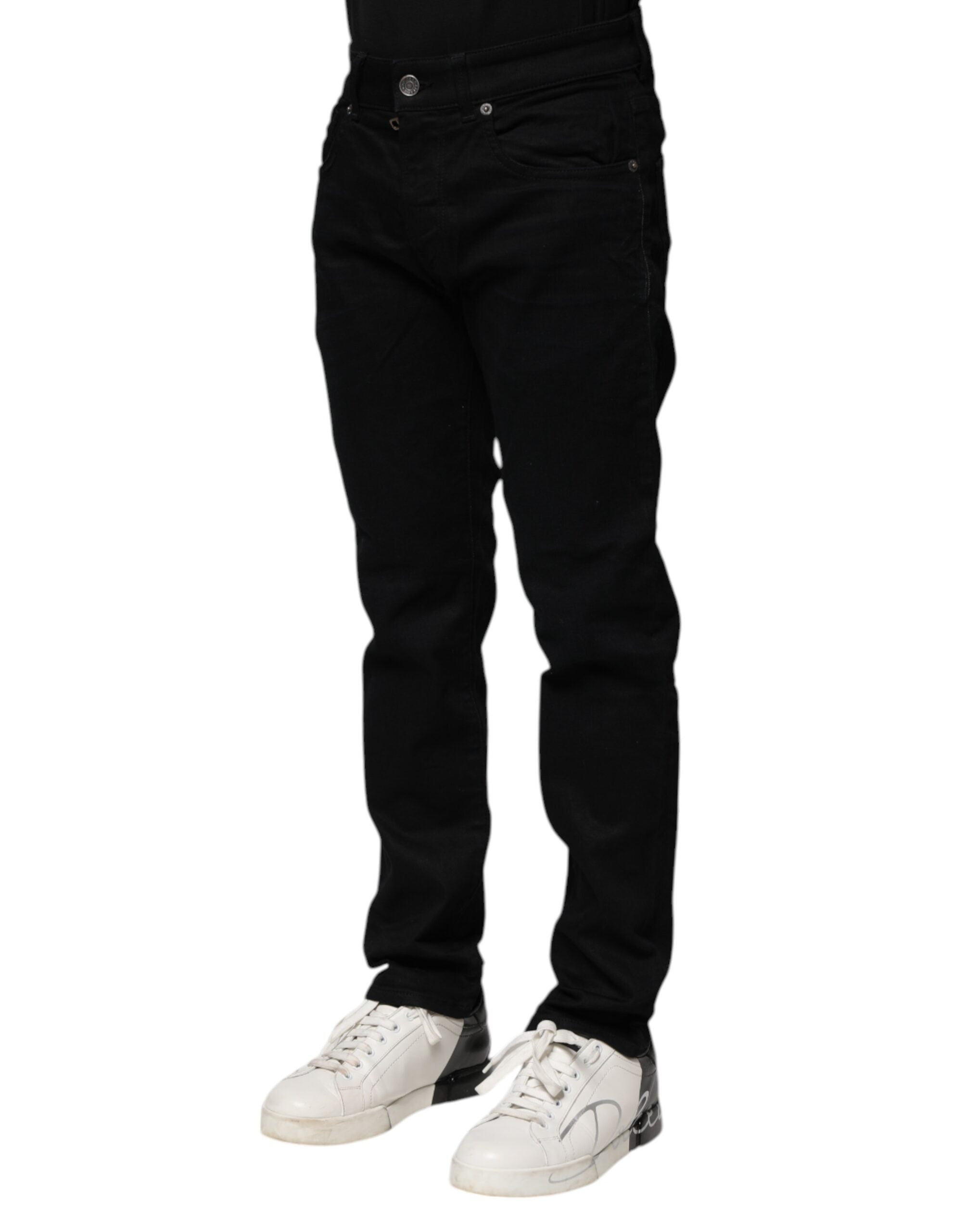 Dolce & Gabbana Black Cotton Skinny Denim Jeans - Luxe Marca