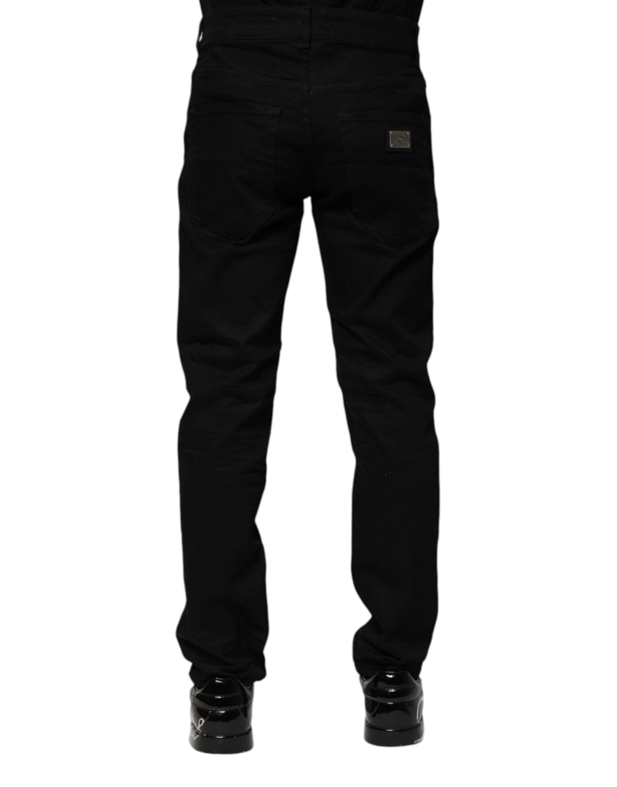 Dolce & Gabbana Black Cotton Skinny Denim Jeans - Luxe Marca