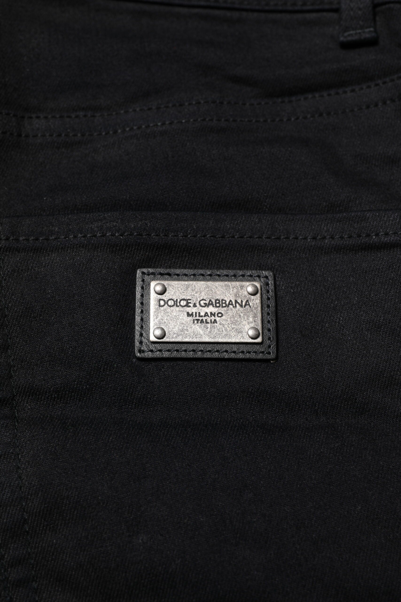 Dolce & Gabbana Black Cotton Skinny Denim Jeans - Luxe Marca