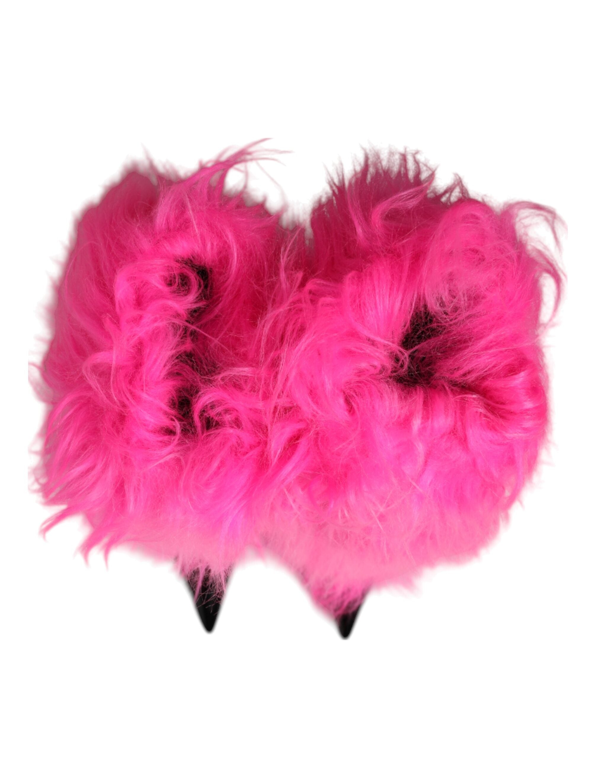 Dolce & Gabbana Pink Faux Fur Leather High Heels Boots Shoes - Luxe Marca
