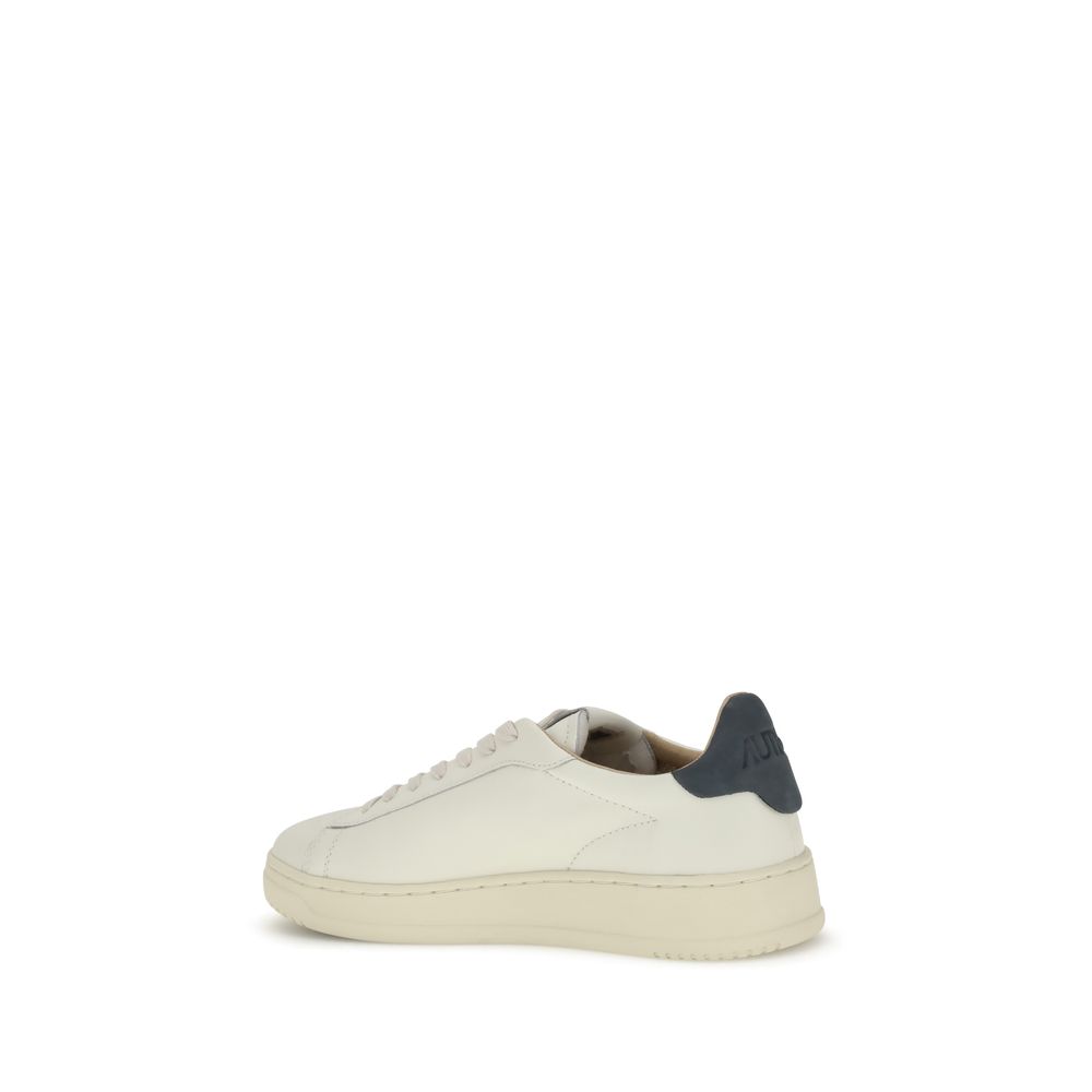 Autry Blue Calf Leather Bos Taurus Low Top Sneakers