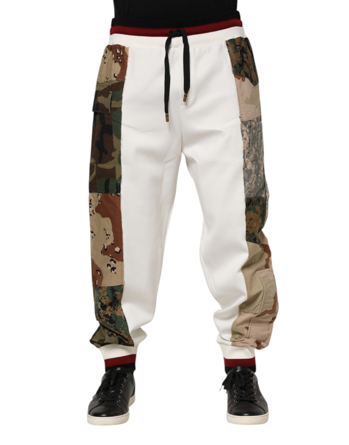 Dolce & Gabbana White Patchwork Jogger Pants