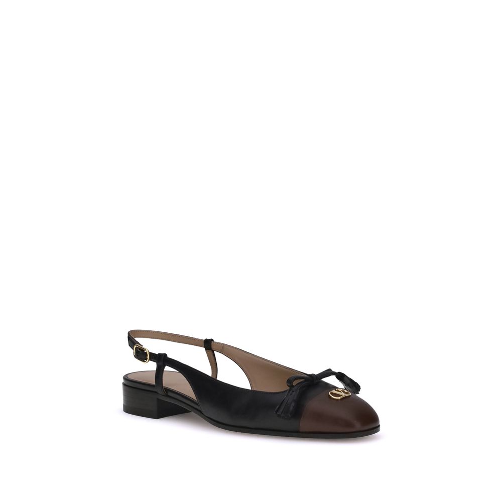 Valentino Garavani Black Goatskin Ballet Flats