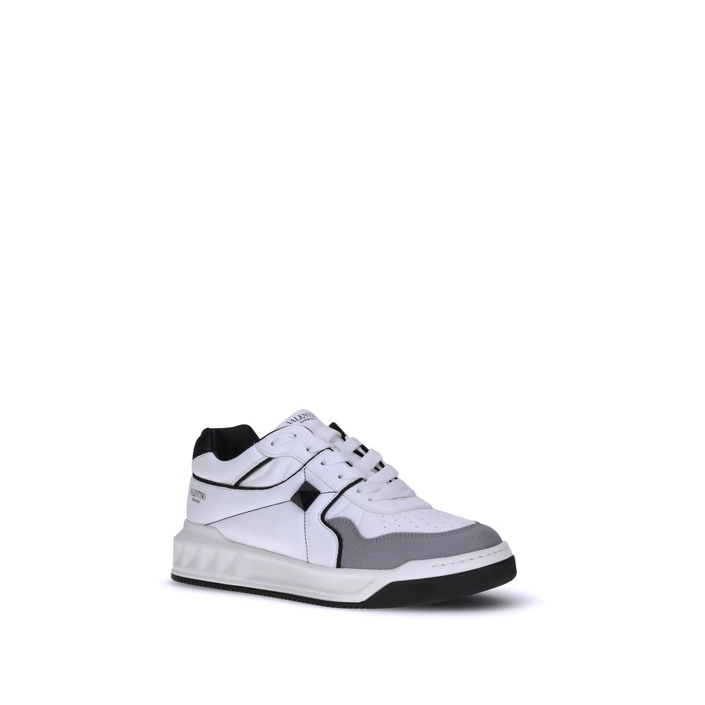 Valentino Garavani White Calf Leather Bos Taurus Low Top Sneakers - Luxe Marca