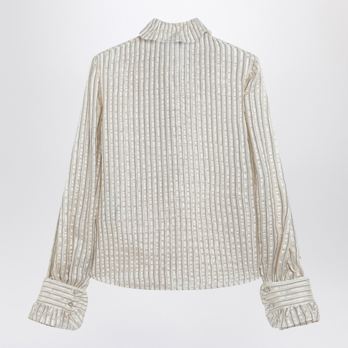 Valentino Valentino Light beige silk-blend shirt with ruffles