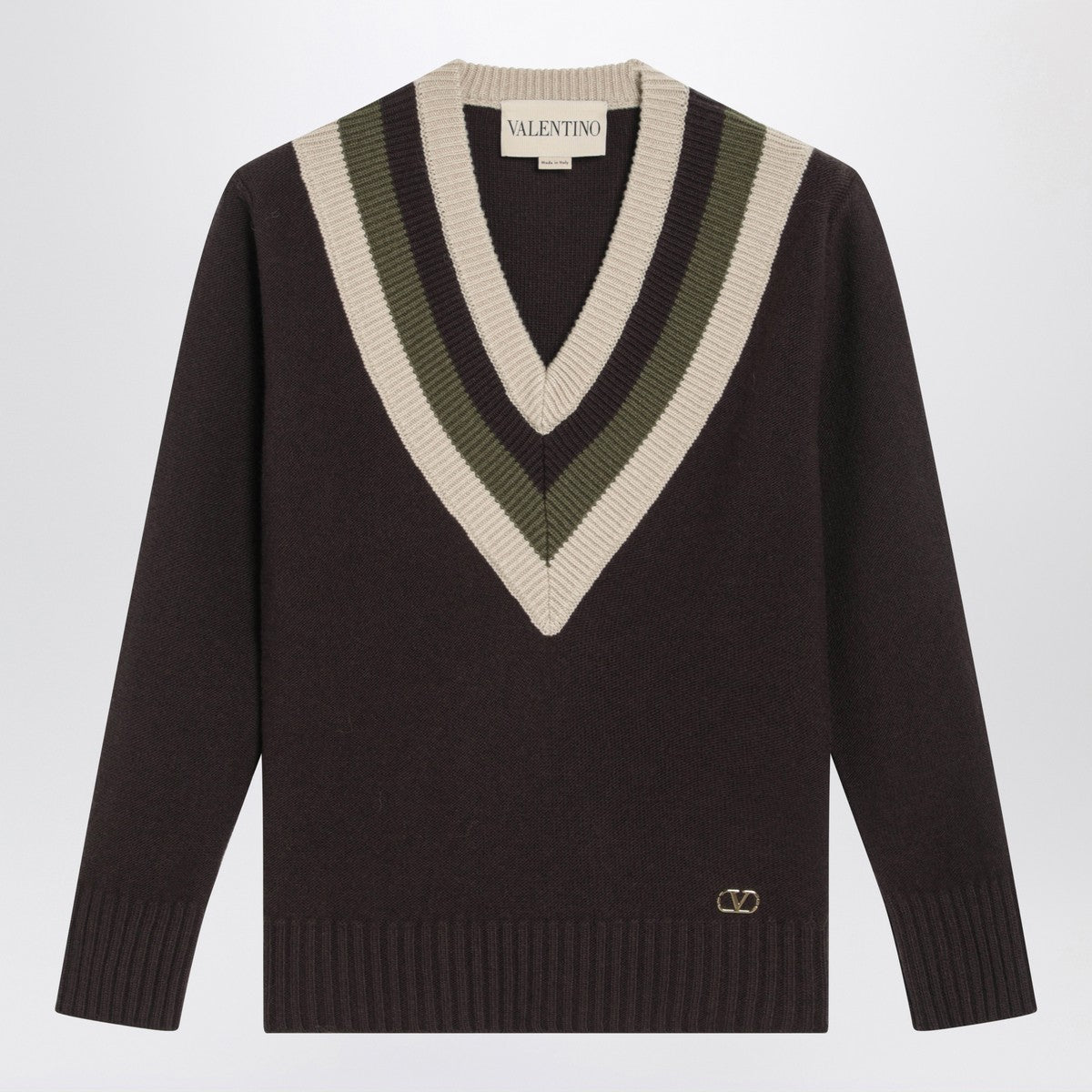 Valentino Valentino Brown/beige wool sweater