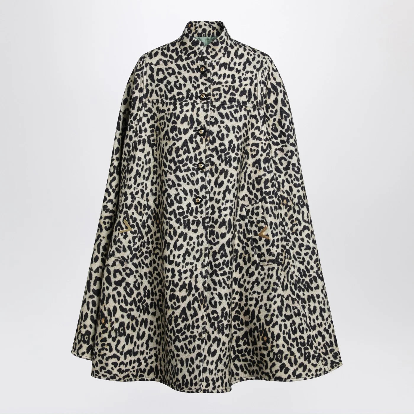 Valentino Animal-print wool cape
