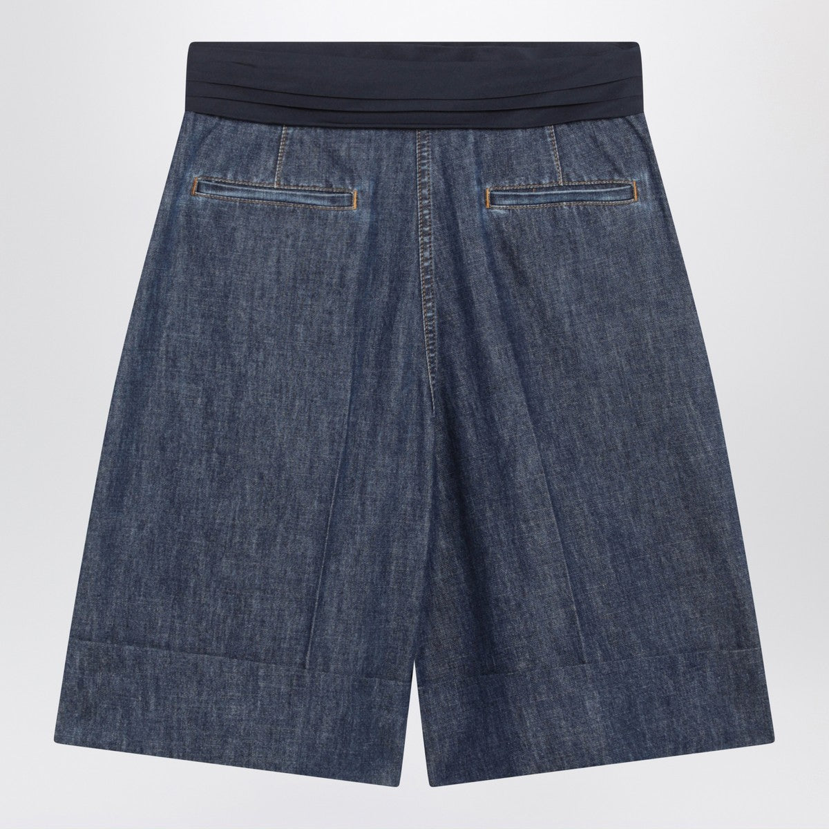 Valentino Valentino Denim bermuda shorts with oversized bow