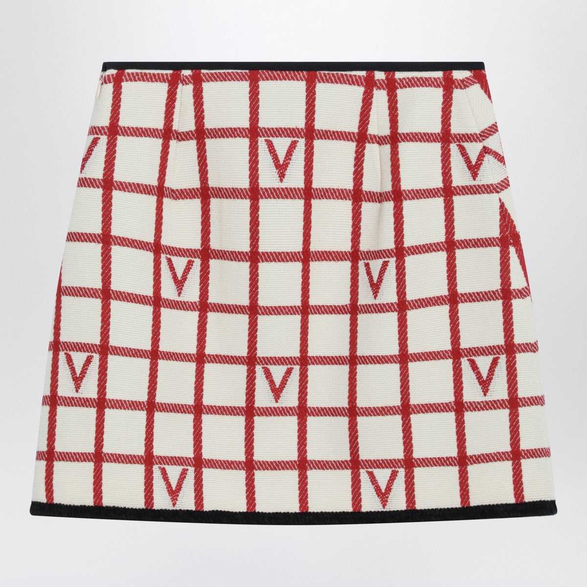 Valentino Ivory skirt with Check Vlogo pattern
