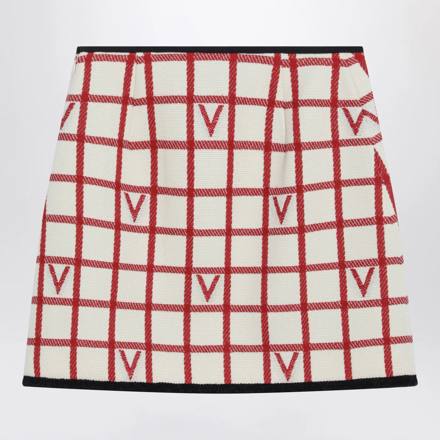 Valentino Ivory skirt with Check Vlogo pattern