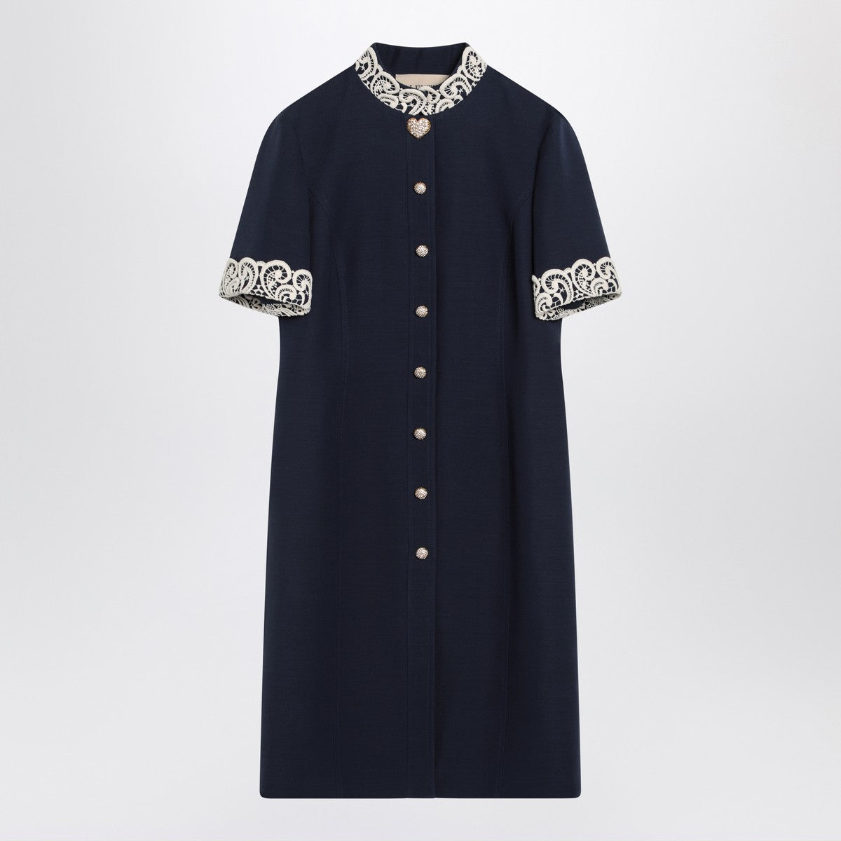 Valentino Valentino Indigo blue dress with macramé trim
