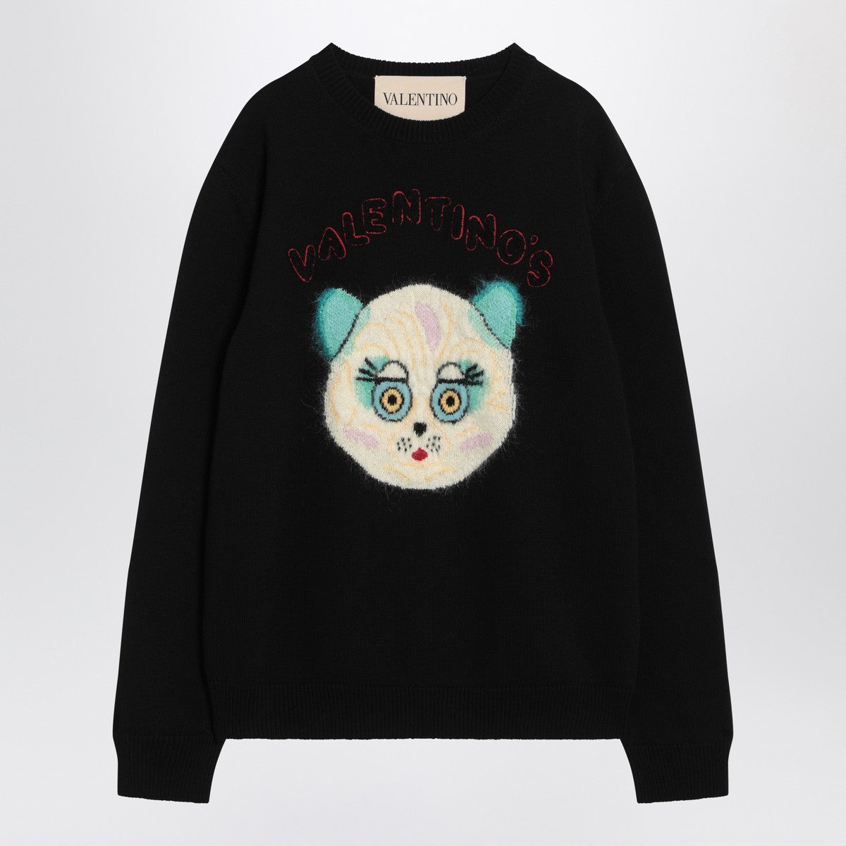 Valentino Valentino Black sweater with Le Chat de la Maison patch