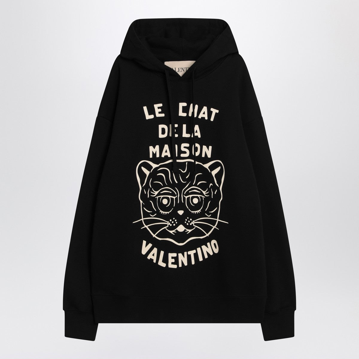 Valentino Valentino Black sweatshirt with Le Chat de la Maison patch