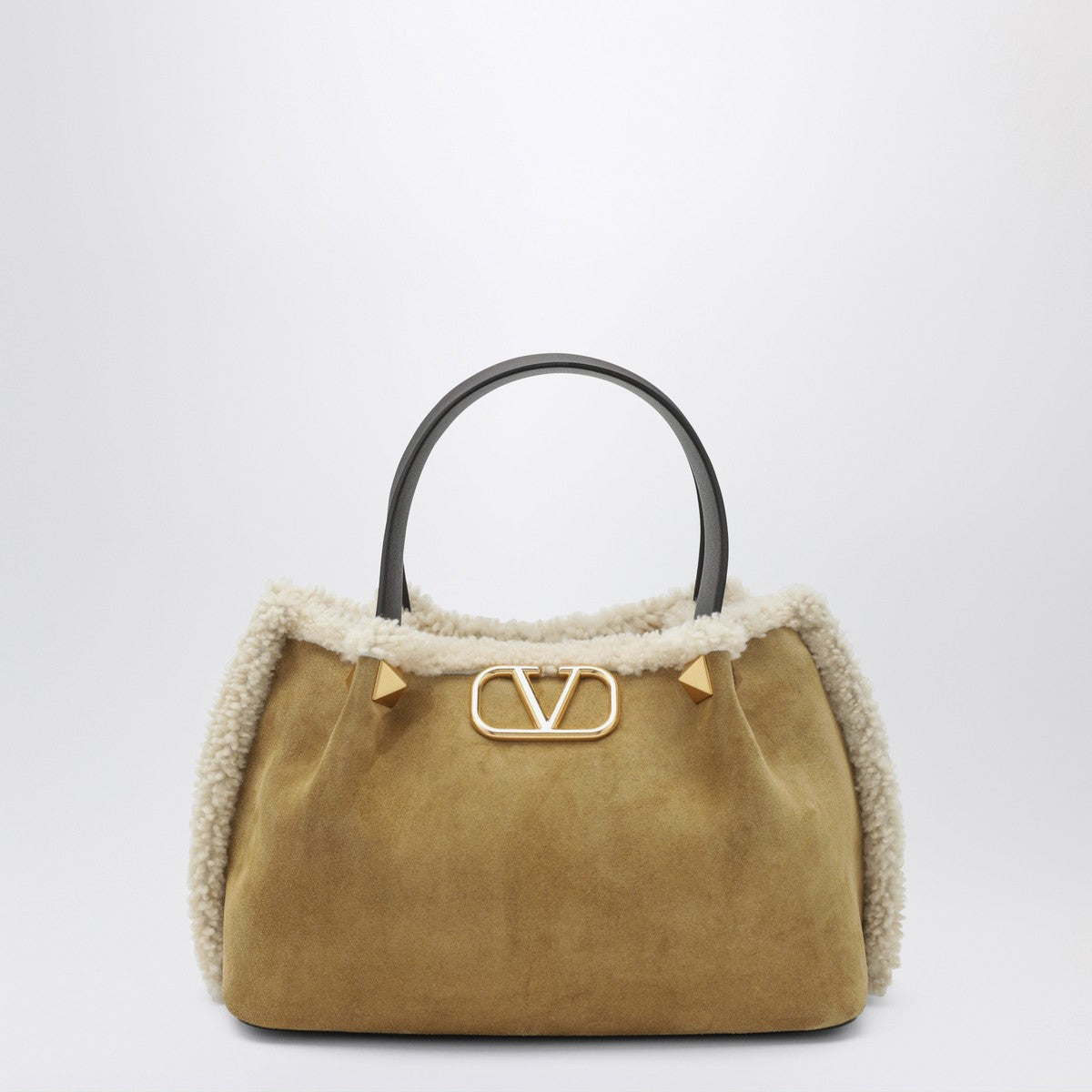 Valentino Garavani Valentino Garavani VLogo Small beige suede bag