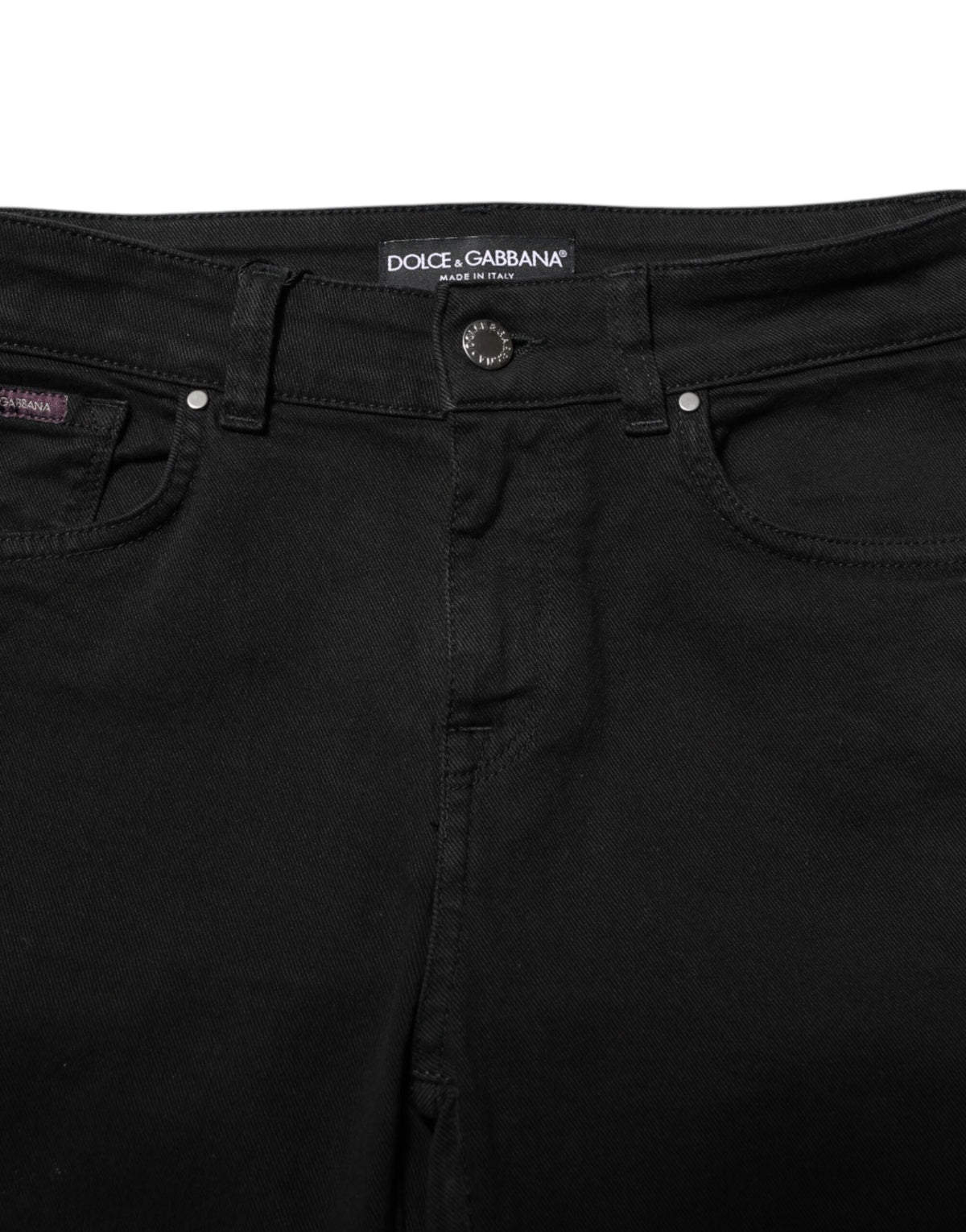 Dolce & Gabbana Black Cotton Skinny Mid Waist Denim Jeans