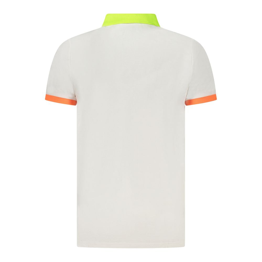 White Cotton Men Polo Shirt