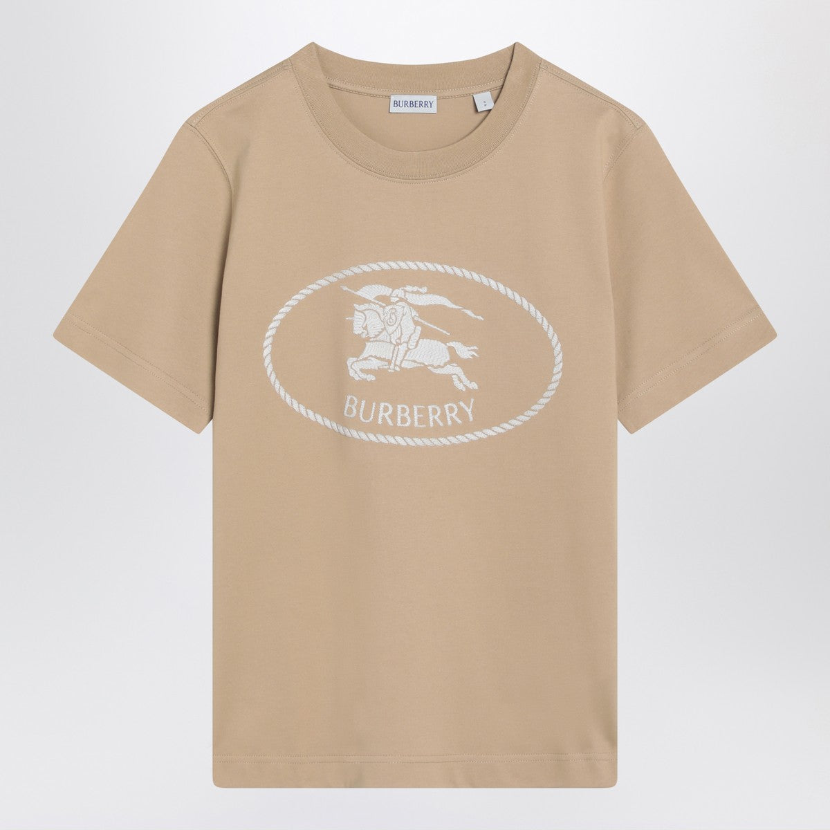 Burberry Burberry Light beige T-shirt with Equestrian Knight Design