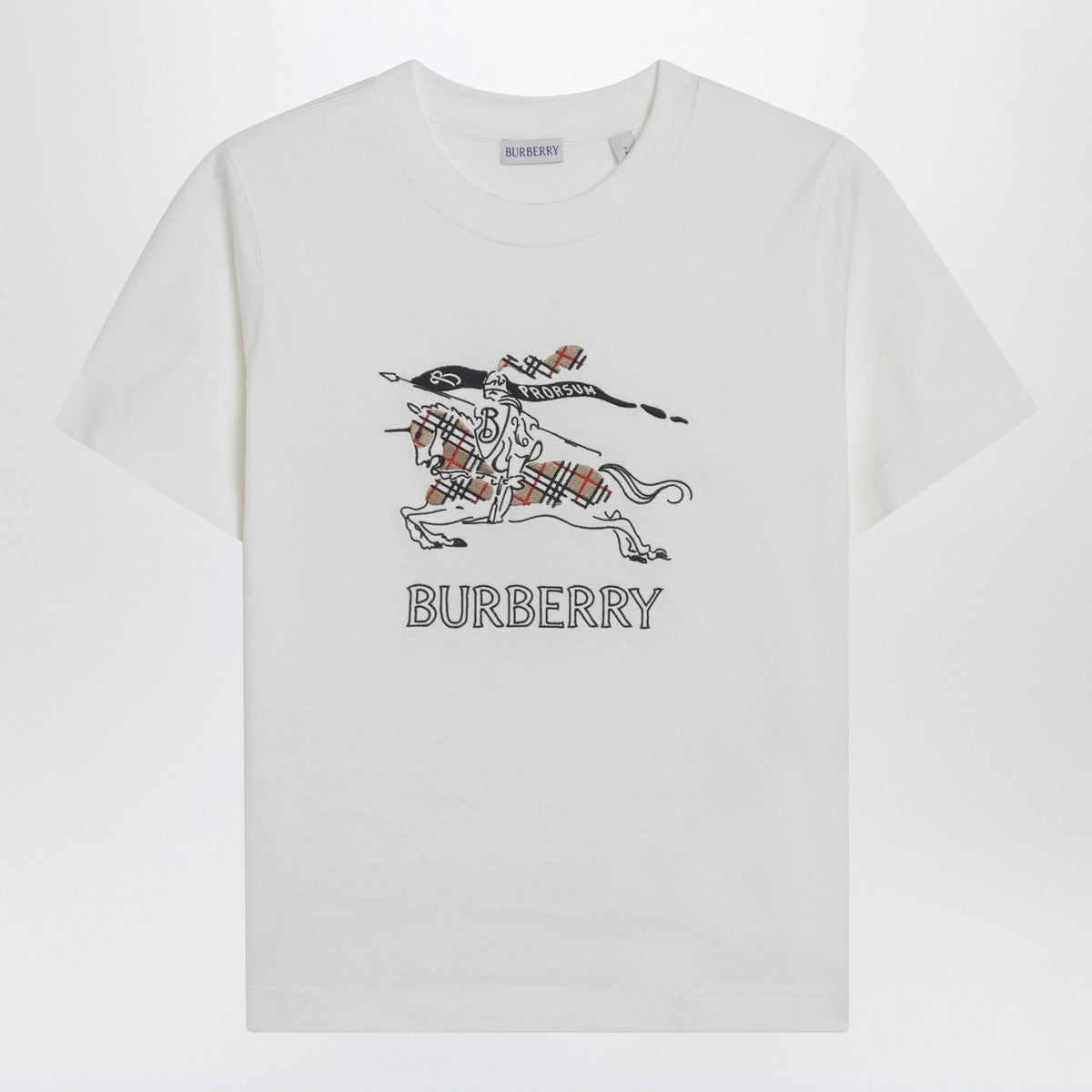 Burberry Burberry White cotton T-shirt with EKD design
