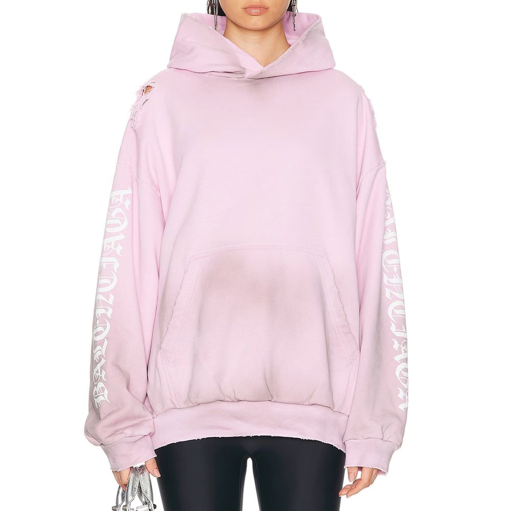 سويت شيرت Balenciaga Stencil متوسط المقاس بغطاء رأس