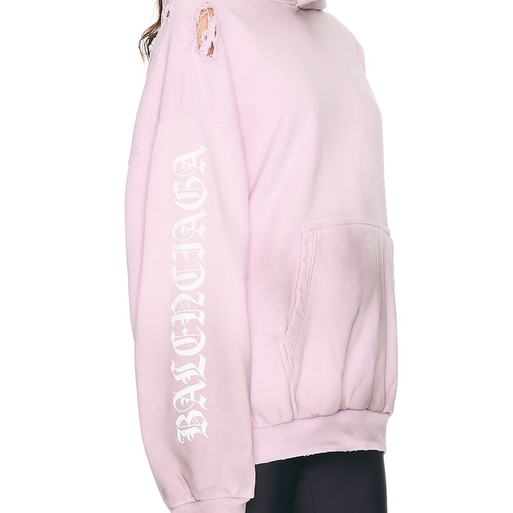 سويت شيرت Balenciaga Stencil متوسط المقاس بغطاء رأس