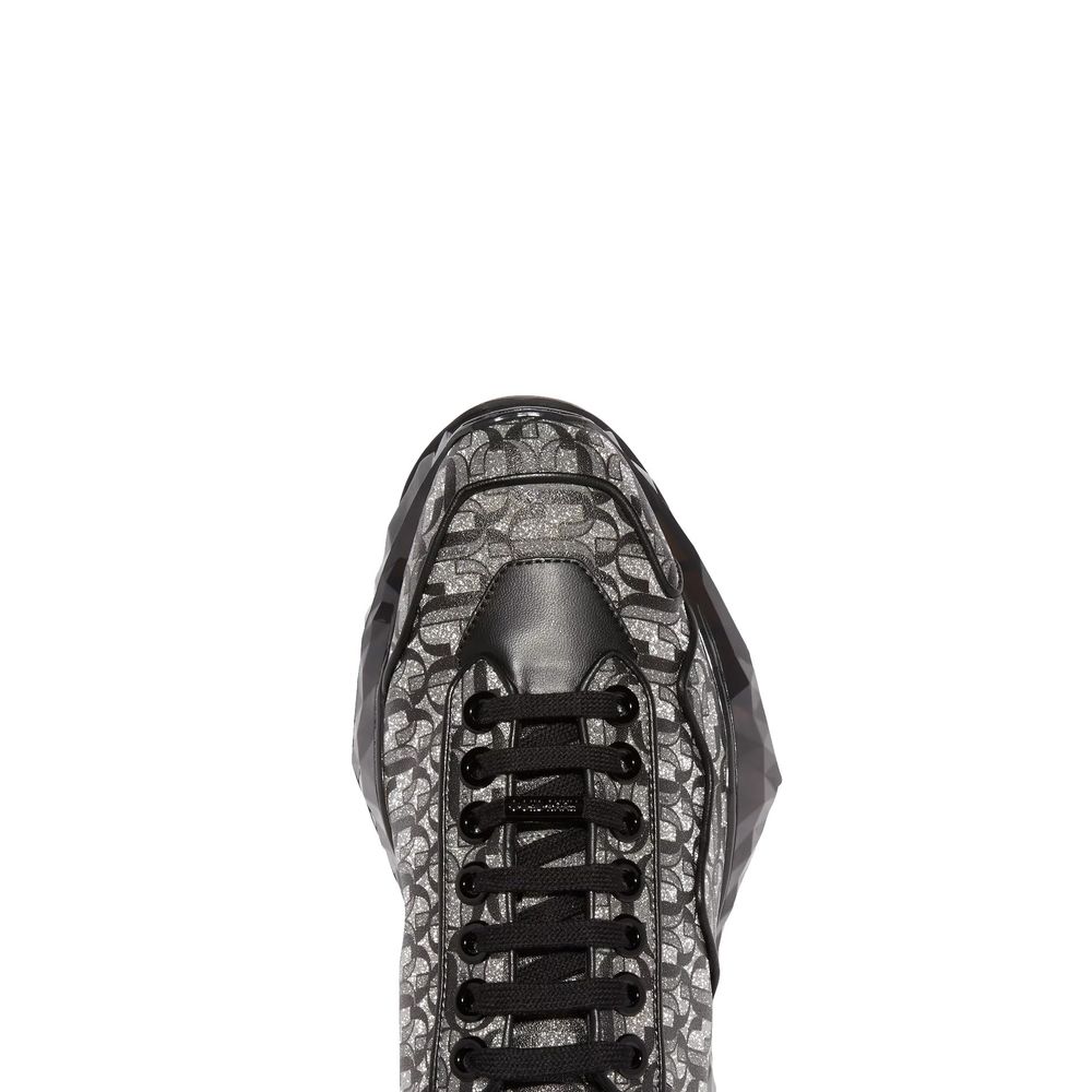 حذاء رياضي من الجلد اللامع بنقشة الماس من Jimmy Choo