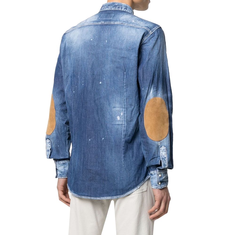 قميص جينز بتأثير باهت من Dsquared²