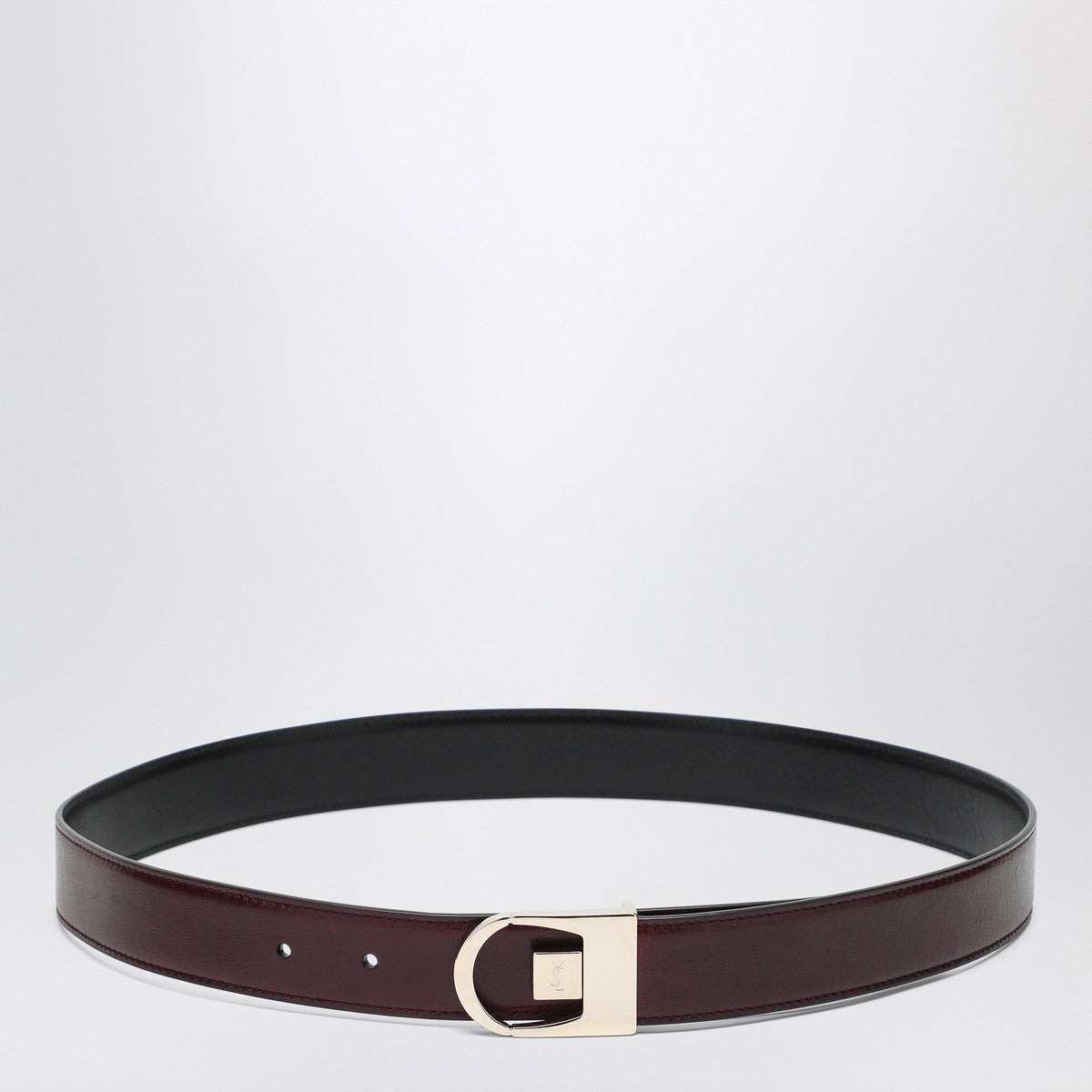 Saint Laurent Saint Laurent Reversible belt in black/burgundy leather