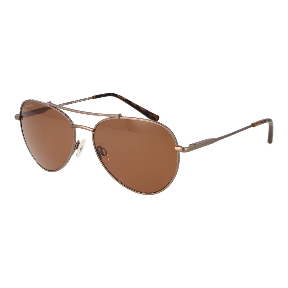 Serengeti Brown Metal Sunglasses - Luxe Marca