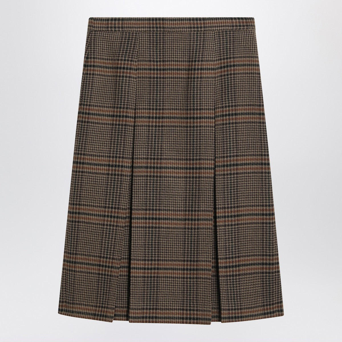 Saint Laurent Saint Laurent Prince of Wales wool midi skirt