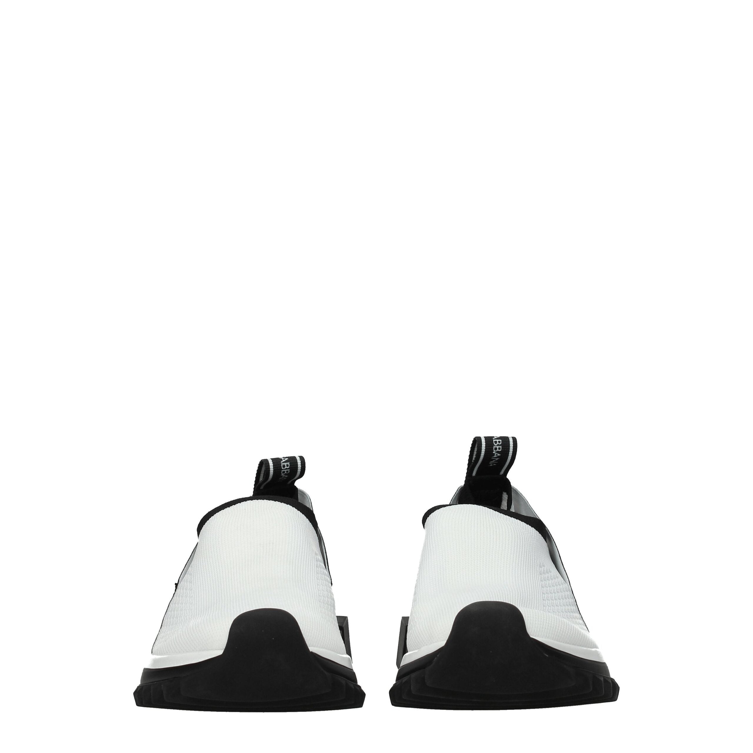 حذاء سنيكرز دولتشي آند غابانا أبيض سميك من القماش