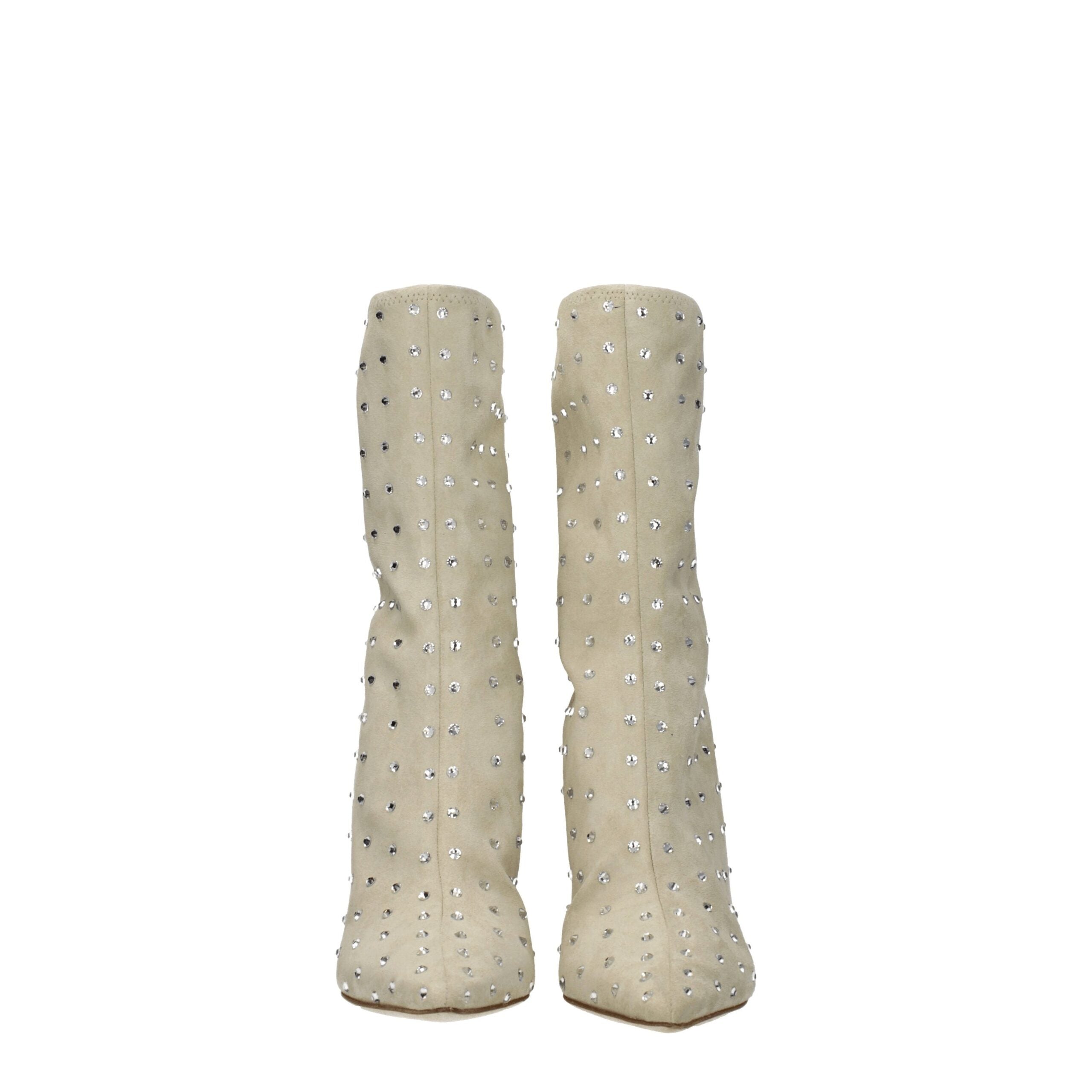 Paris Texas Beige Leather Ankle Boots