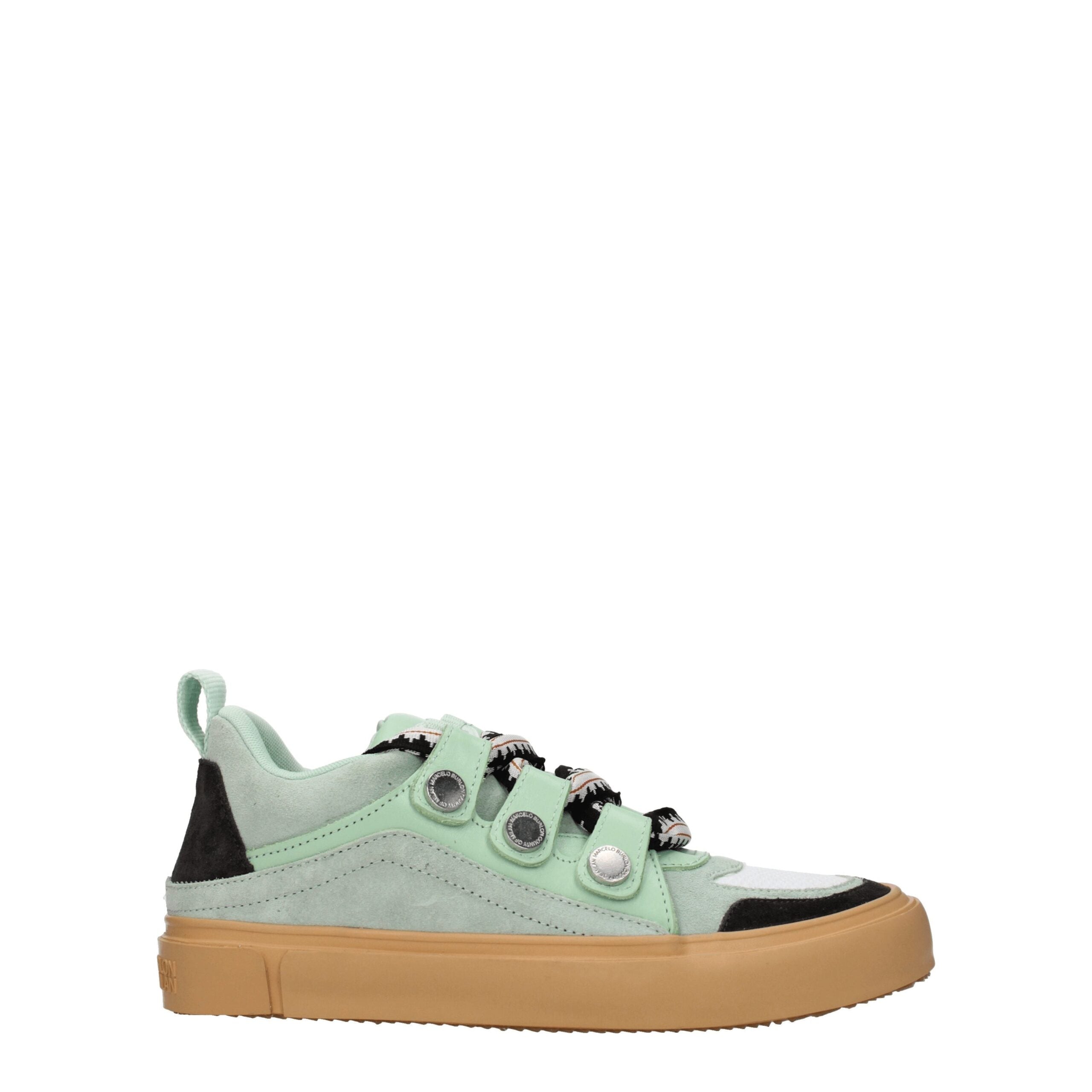 Marcelo Burlon Green Leather Low Top Sneakers