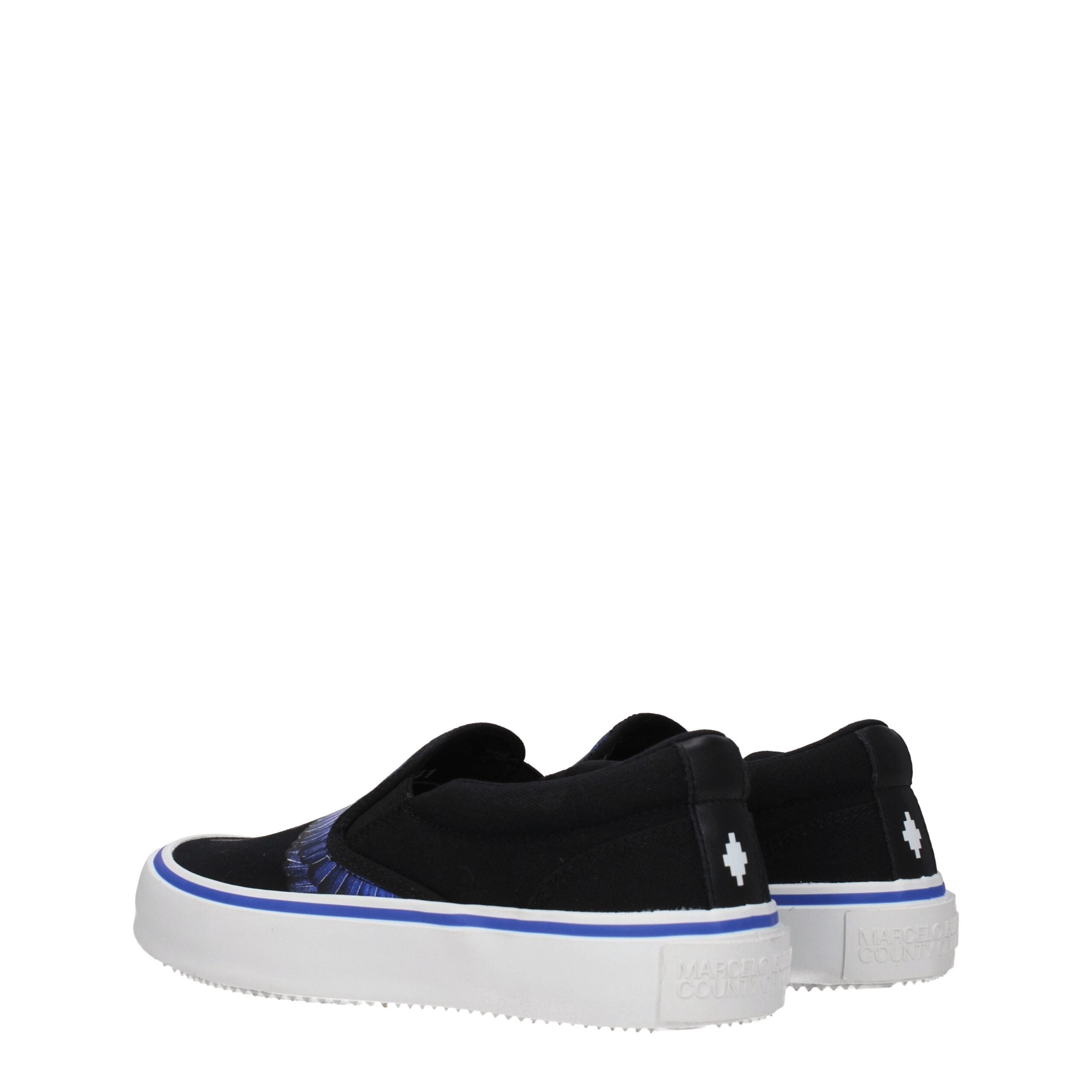 Marcelo Burlon Black Fabric Slip-On Loafers