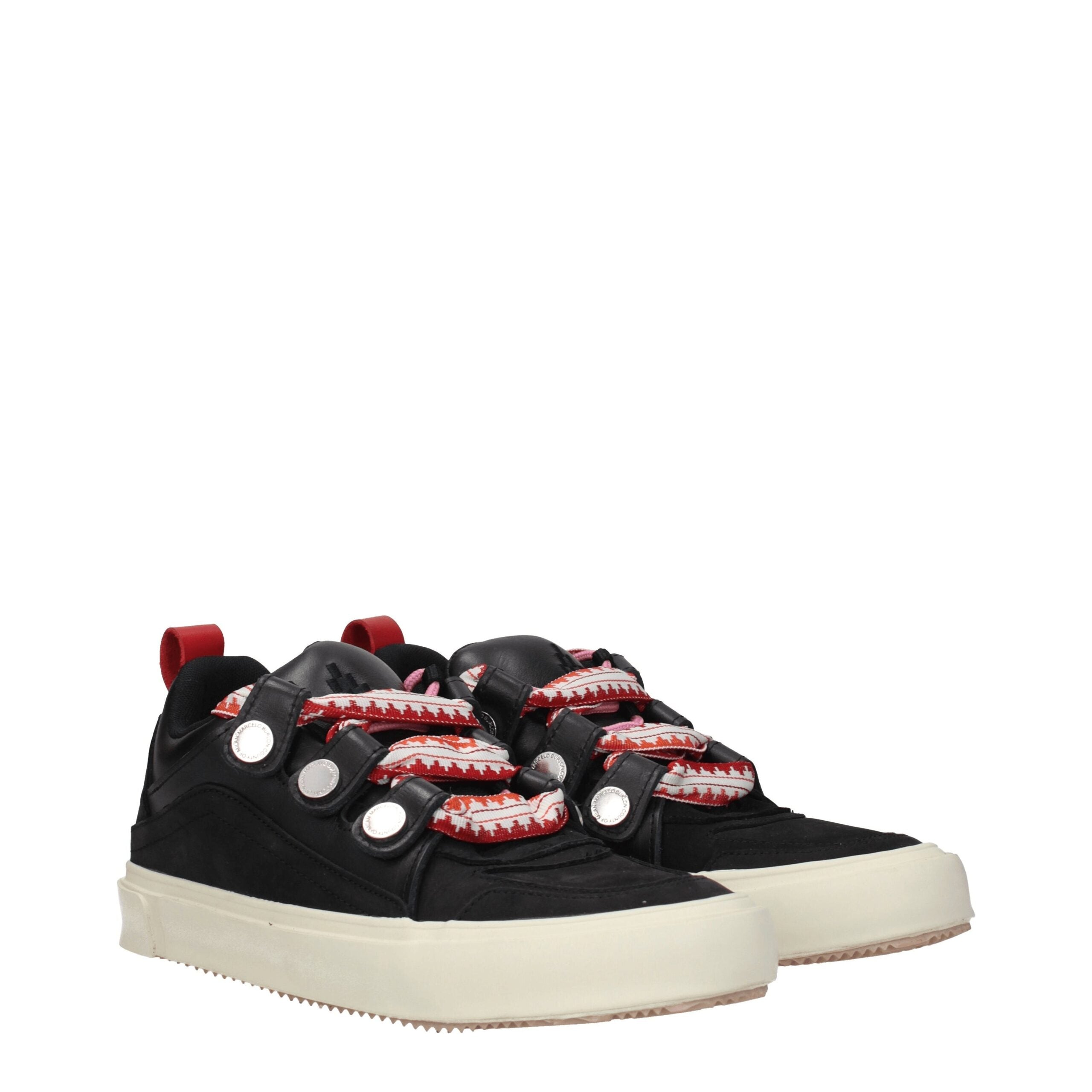 Marcelo Burlon Black Leather Low Top Sneakers