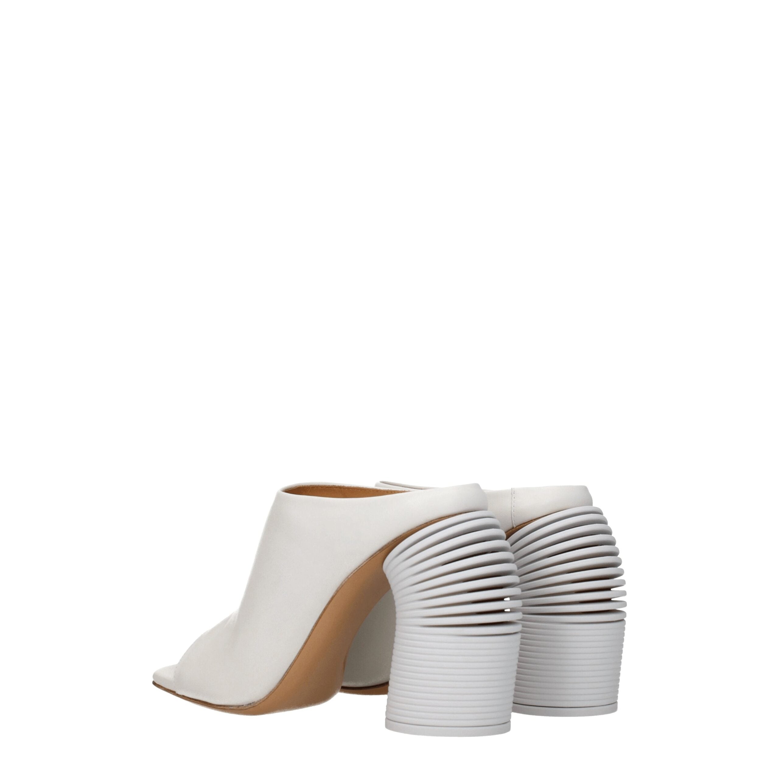 Off-White White Leather Platform Sandals
