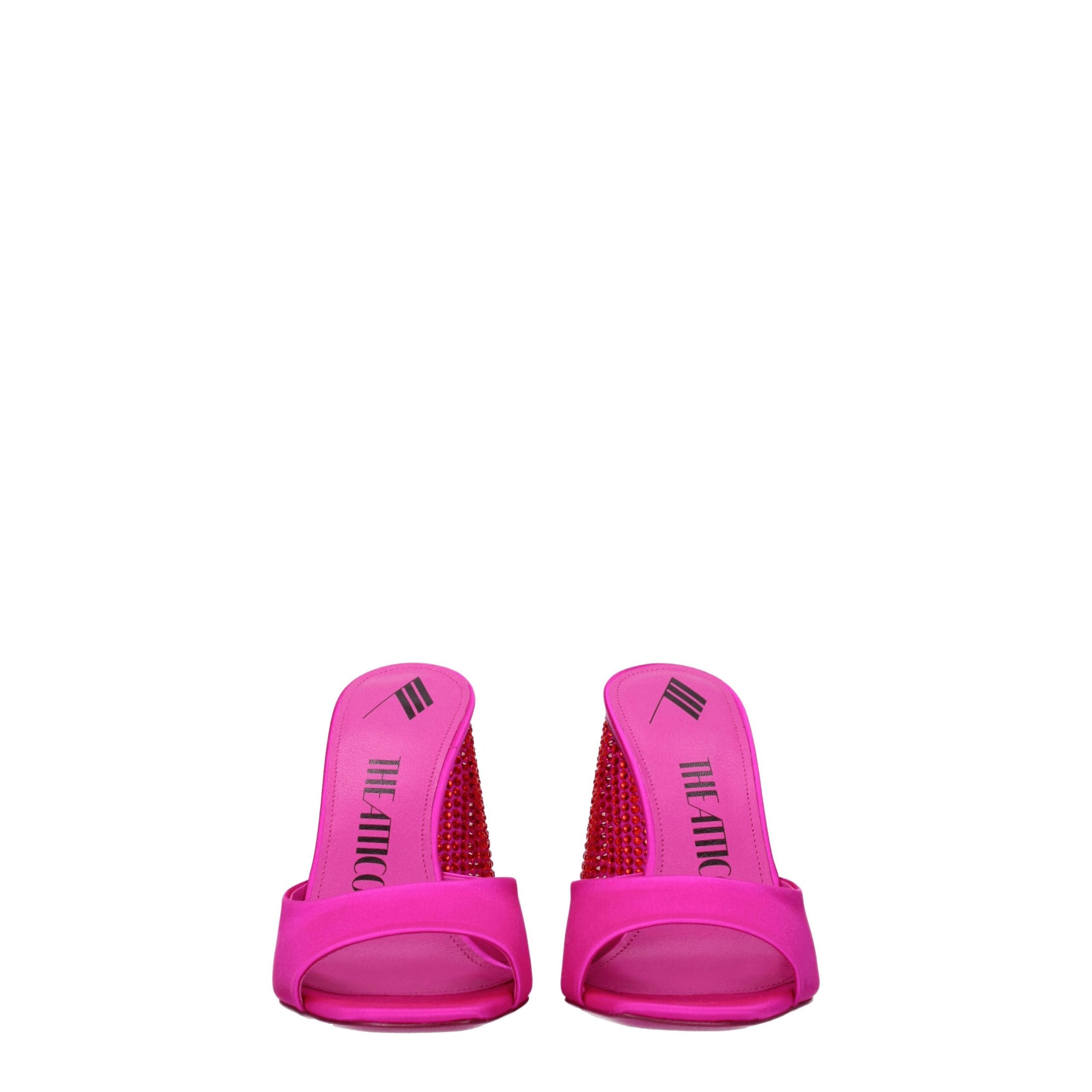 The Attico Pink Satin Platform Sandals