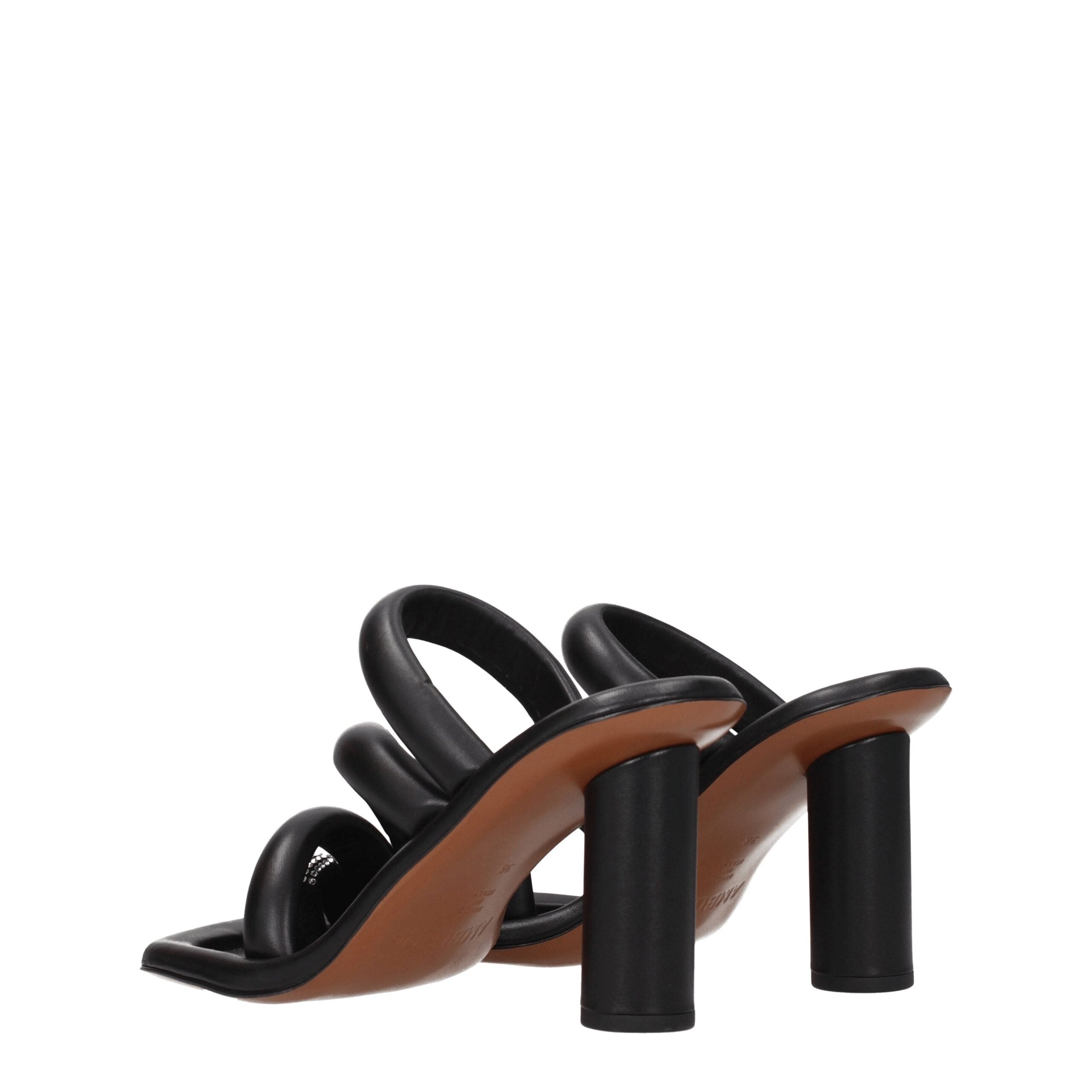 Ambush Black Leather Stiletto Heel Sandals