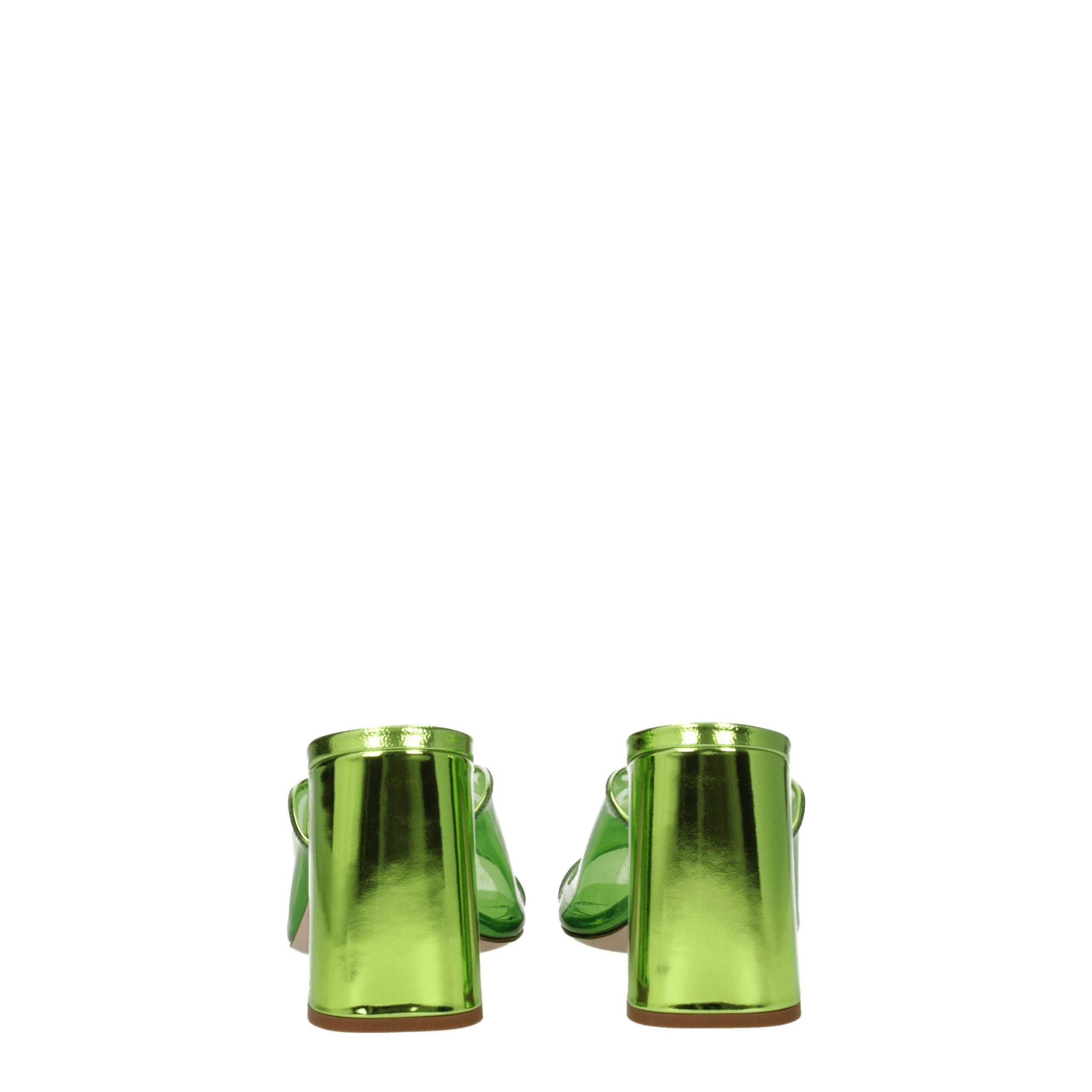 Miu Miu Green Plexiglass Platform Sandals