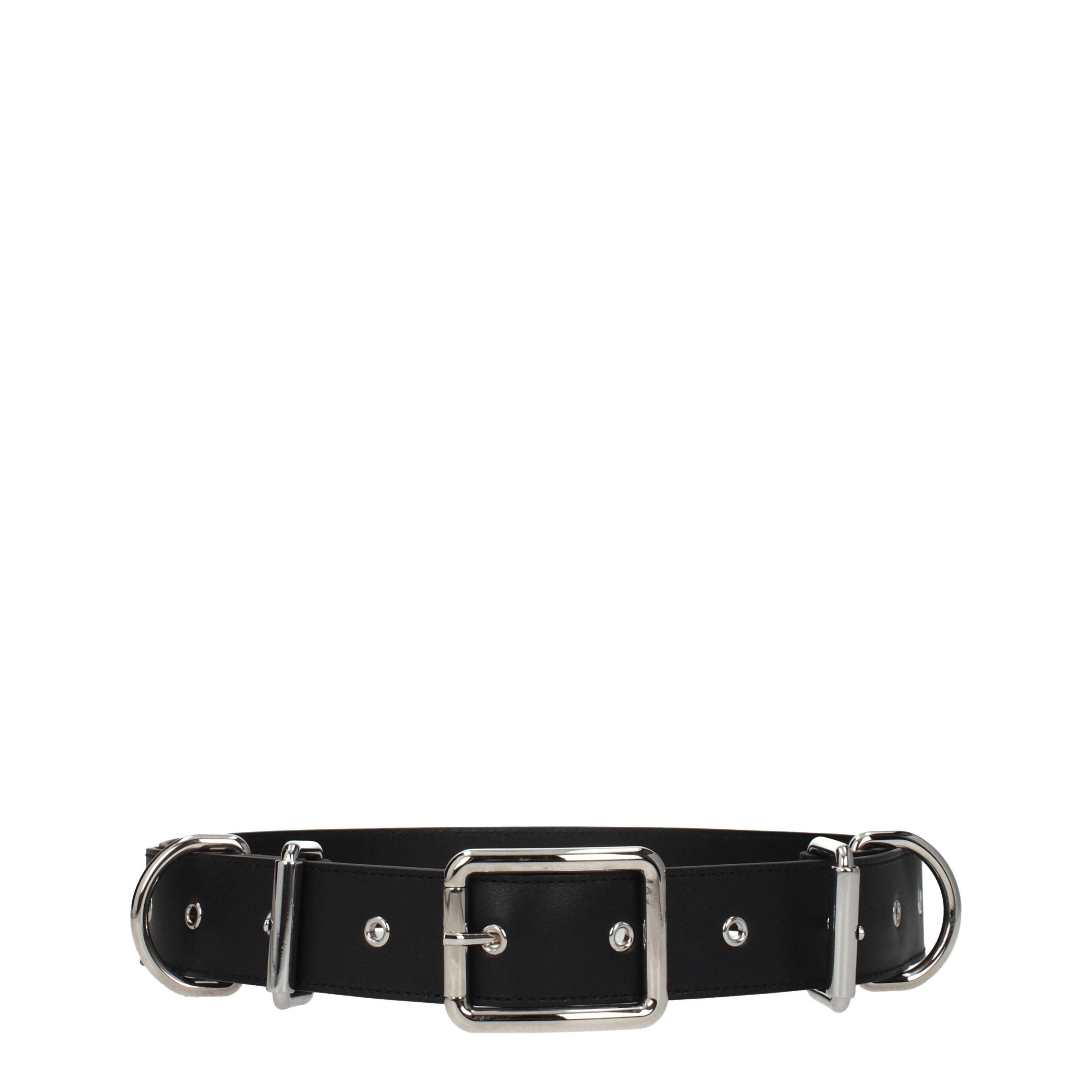 Moschino Black Leather Belt