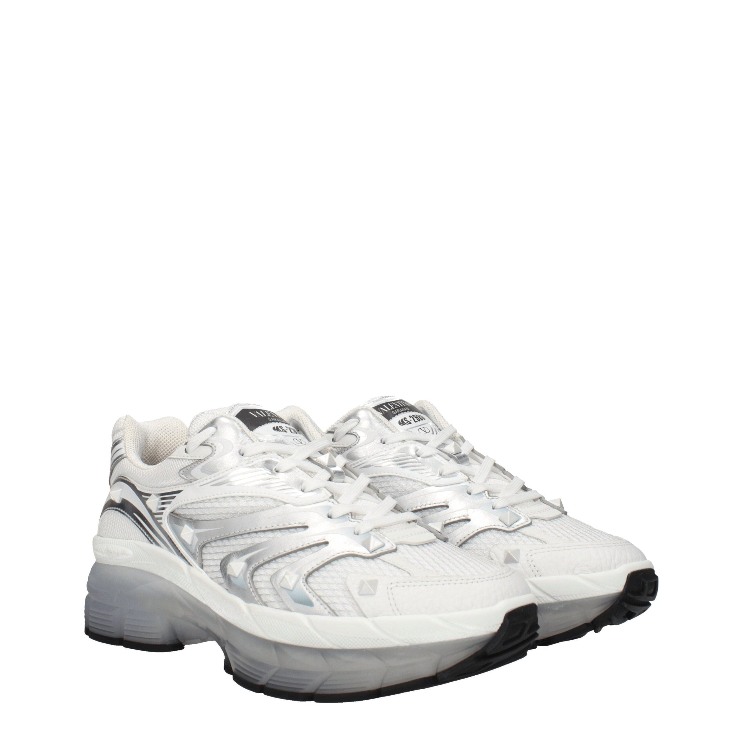 Valentino Garavani White Fabric Athletic Sneakers